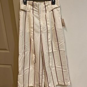 Wide leg striped pants